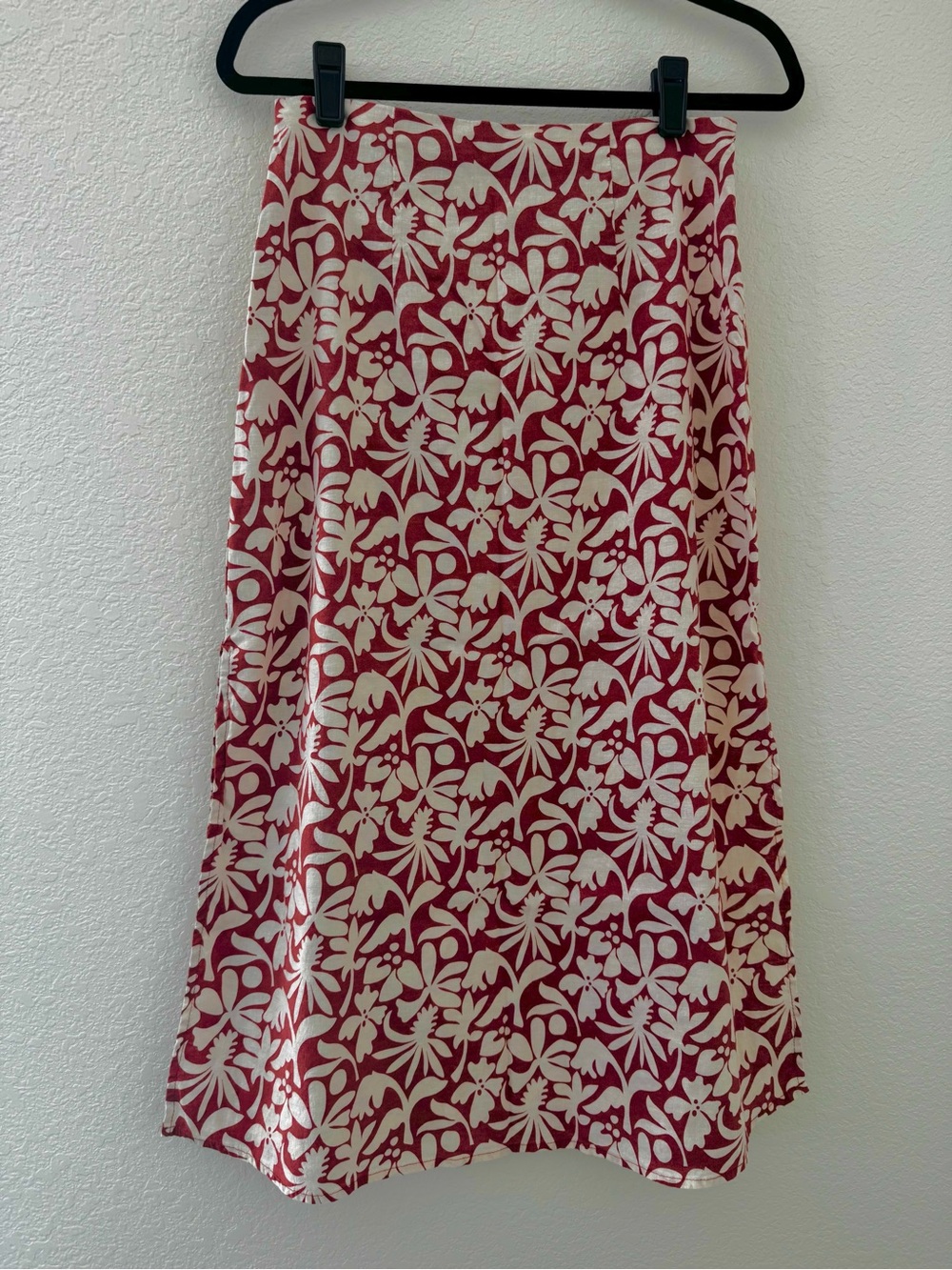 Marine Layer Ryan Floral Midi Slip Skirt Terracotta Ivory - Picture 7 of 13